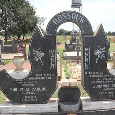 ROSSOUW Philippus Paulus 1918-2009 & Johanna Aletta 1921-1988
