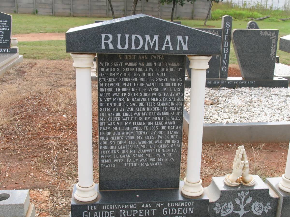 RUDMAN Glaude Rupert Gideon 1928-1988