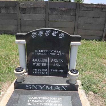 SNYMAN Jacobus Wouter 1958-2014 & Agnes Ann 1958- 