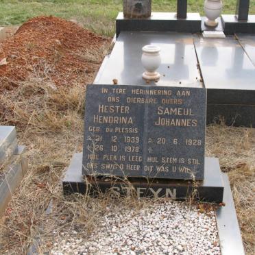 STEYN Sameul Johannes 1928-  &amp; Hester Hendrina DU PLESSIS 1939-1978