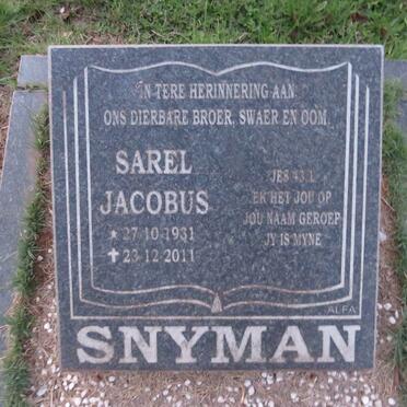 SNYMAN Sarel Jacobus 1931-2011
