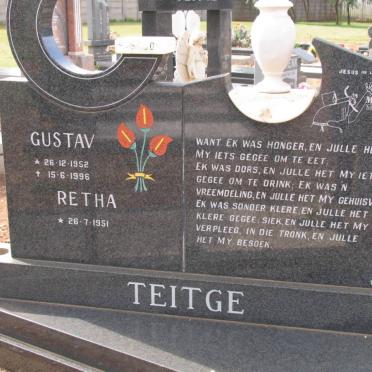 TEITGE Gustav 1952-1996 &amp; Retha 1951-