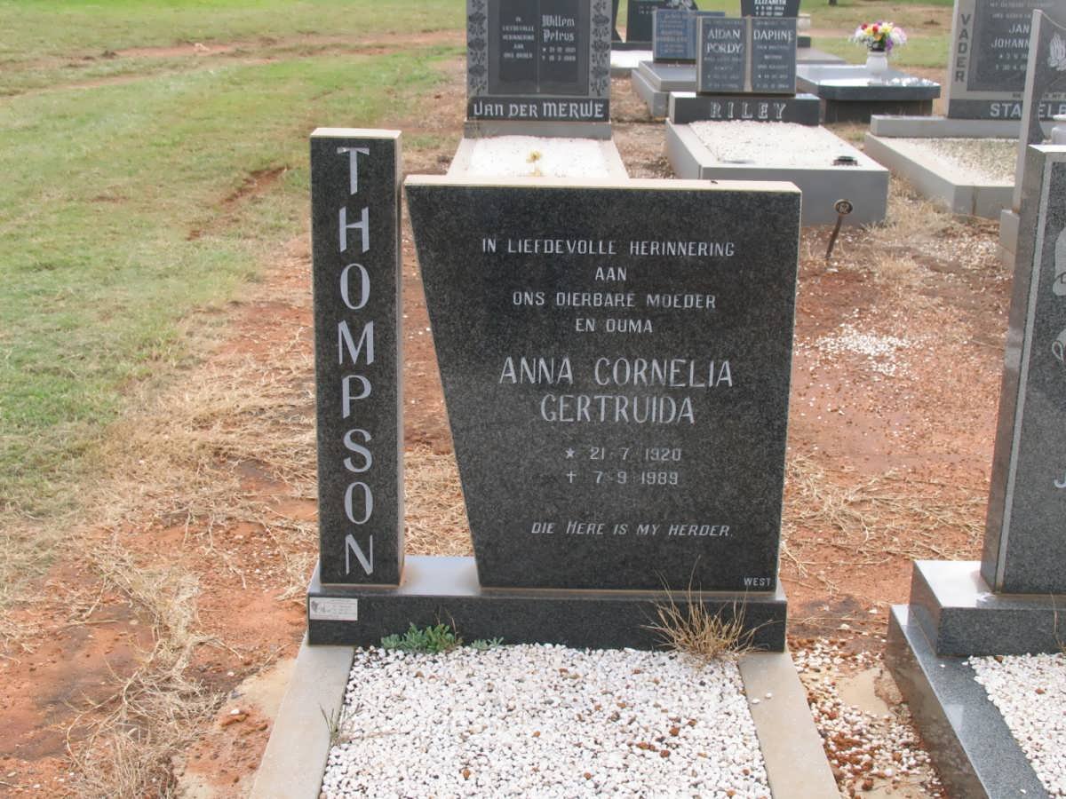 THOMPSON Anna Cornelia Gertruida 1920-1989