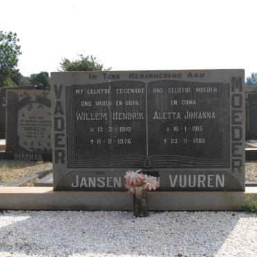VUUREN Willem Hendrik, Jansen van 1910-1976 &amp; Aletta Johanna 1915-1988