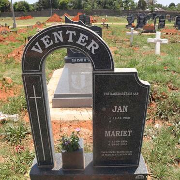 VENTER Jan 1950- & Mariet 1954-2020