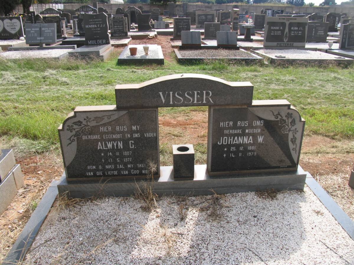 VISSER Alwyn G. 1887-1977 &amp; Johanna W. 1881-1979