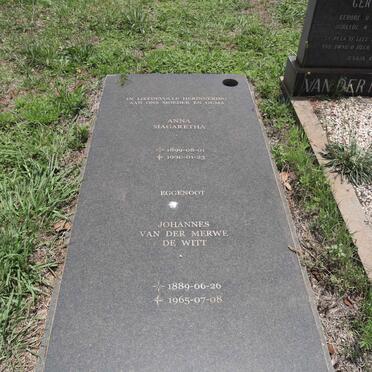 WITT Johannes van der Merwe, de 1889-1965 & Anna Magaretha 1899-1990