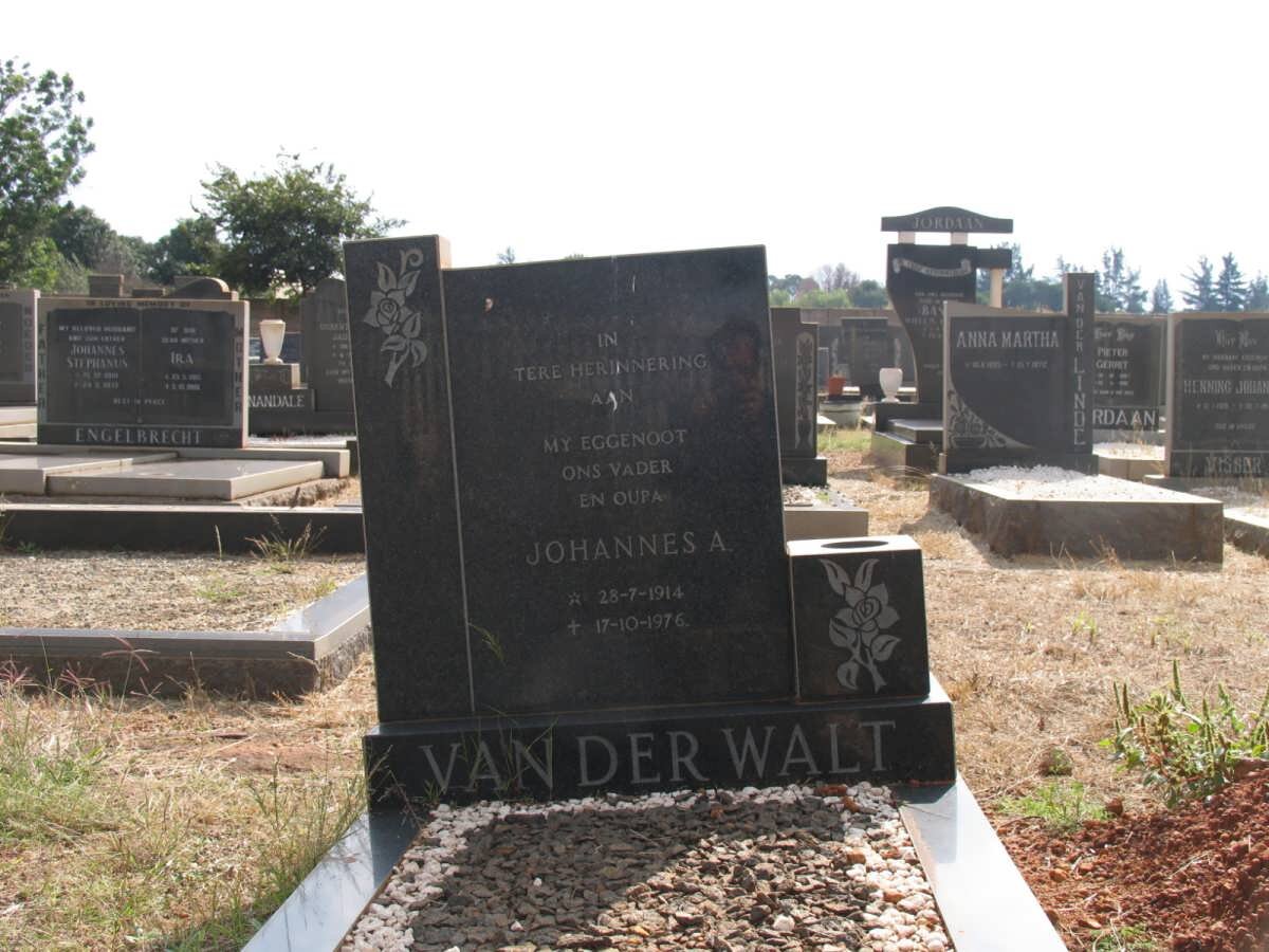 WALT Johannes A., van der 1914-1976
