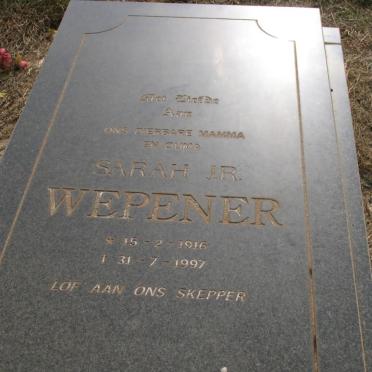WEPENER Sarah J.R. 1916-1997