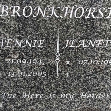 BRONKHORST Hennie 1947-2005 & Jeanette 1950-