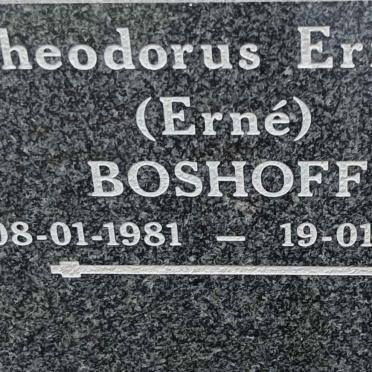 BOSHOFF Theodorus Ernest 1981-2013