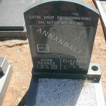 ANNANDALE John George 1946-1986 &amp; Elizabeth M. M. 1959-