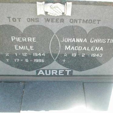 AURET Pierre Emile 1944-1986 &amp; Johanna Christina Magdalena 1943-