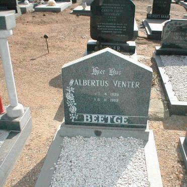 BEETGE Albertus Venter 1939-1982