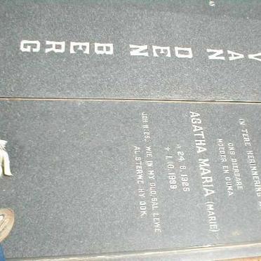 BERG Agatha Maria, van den 1925-1999