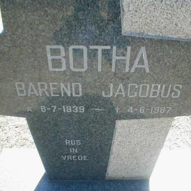 BOTHA Barend Jacobus 1939 - 1987