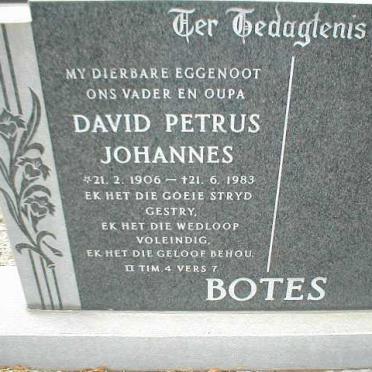BOTES David Petrus Johannes 1906-1983