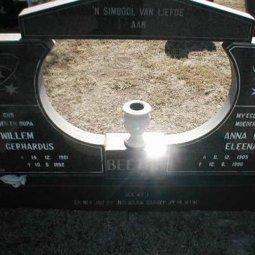 BEETGE Willem Gerhardus 1901-1992 &amp; Anna Maria Eleena 1905-1990