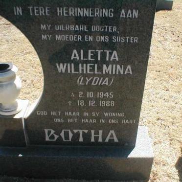 BOTHA Aletta Wilhelmina 1945-1988