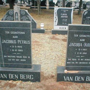 BERG Jacobus Petrus, van den 1923-1983 &amp; Jacoba 1927-1992