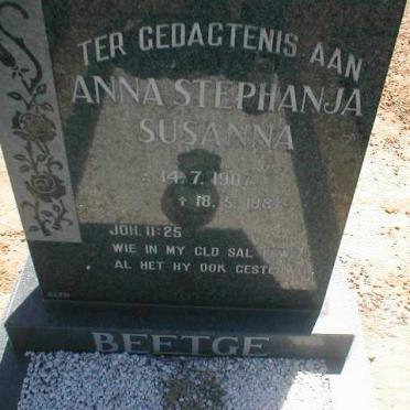 BEETGE Anna Stephanja Susanna 1907-1987