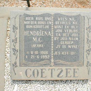 COETZEE Hendrina M.C. 1906-1992
