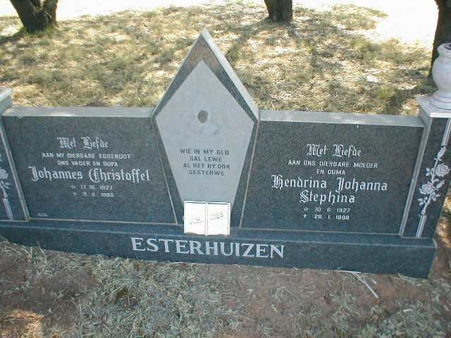 ESTERHUIZEN Johannes Christoffel 1927-1986 &amp; Hendrina Johanna Stephina 1927-1988