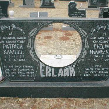 ERLANK Patrick Samuel 1919-1984 &amp; Eveline Winnefred 1924-2000