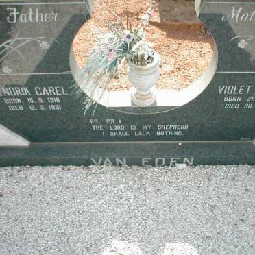 EDEN Hendrik Carel, van 1916-1991 &amp; Violet Daphne 1919-1996