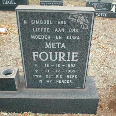 FOURIE Meta 1893-1983