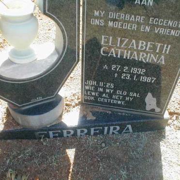 FERREIRA Elizabeth Catharina 1932-1987