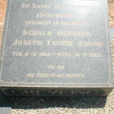 FOURIE Schalk Hendrik Joseph 1914-1962