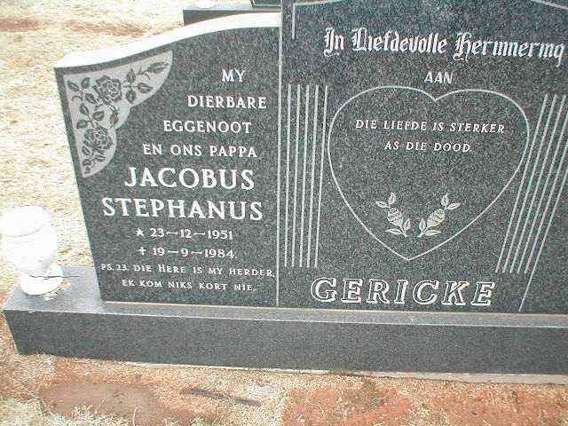 GERICKE Jacobus Stephanus 1951-1984