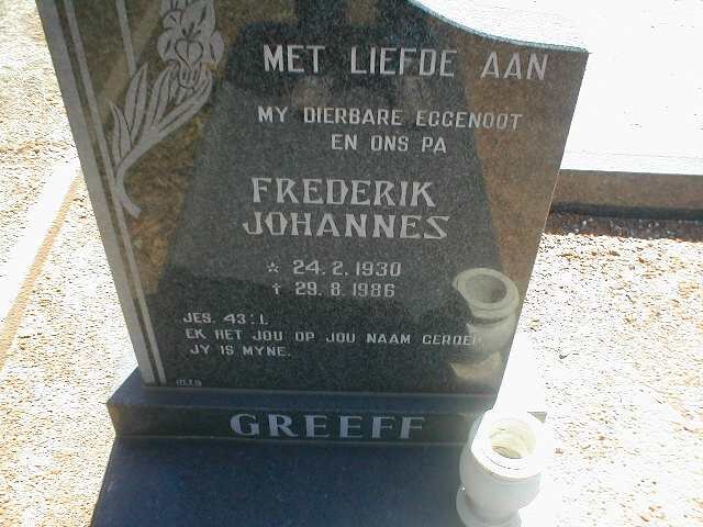 GREEFF Frederik Johannes 1930-1986