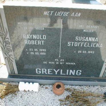 GREYLING Raynold Robert 1940-1991 &amp; Susanna Stoffeliena 1943-