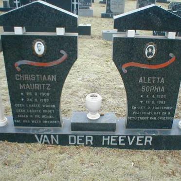 HEEVER Christiaan Mauritz, van der 1906-1983 &amp; Aletta Sophia 1928-1983