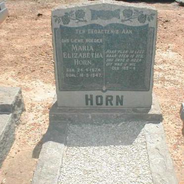 HORN Maria Elizabeth 1874-1947
