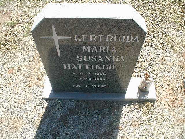 HATTINGH Gertruida Maria Susanna 1905-1986