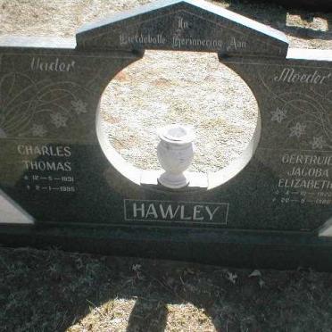 HAWLEY Charles Thomas 1931 - 1995 &amp; Gertruida Jacoba Elizabeth