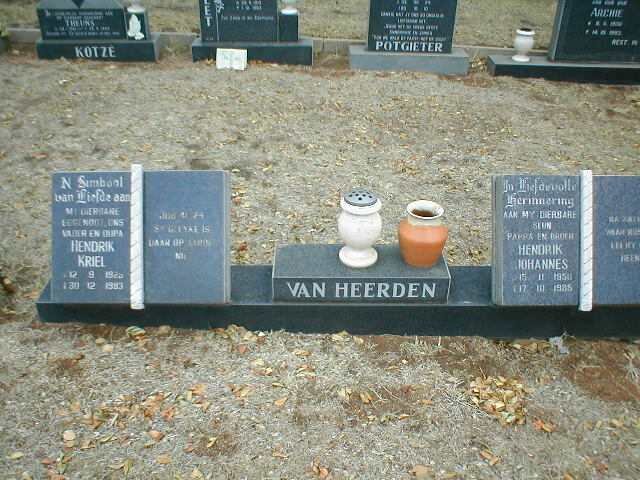 HEERDEN Hendrik Karel, van 1929-1983 &amp; Hendrik Johannes 1950-1985