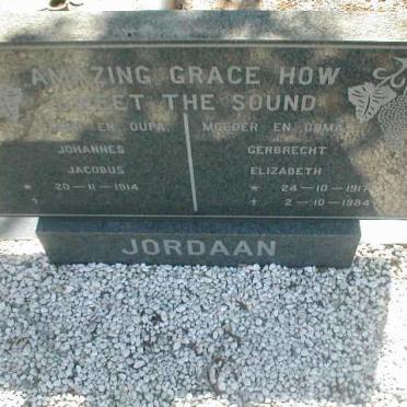 JORDAAN Johannes Jacobus 1914- &amp; Gerbrecht Elizabeth 1917-1984