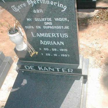 KANTER Lambertus Adriaan, de 1915-1997