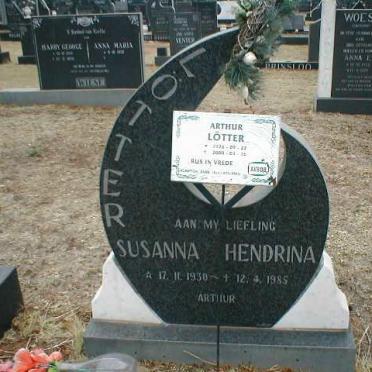 LOTTER Arthur 1926-2000 &amp; Susanna Hendrina 1930-1985