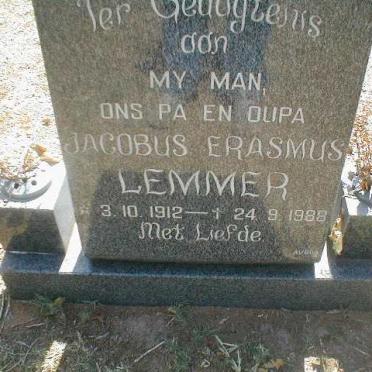 LEMMER Jacobus Erasmus 1912 - 1988