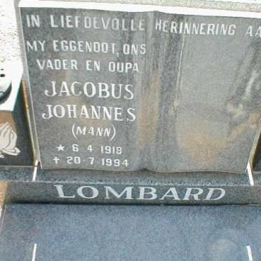 LOMBARD Jacobus Johannes 1918-1994
