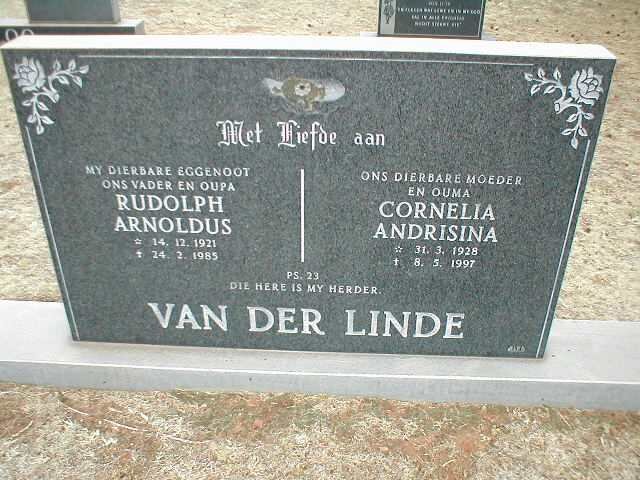 LINDE Rudolf Arnoldus, van der 1921-1984 &amp; Cornelia Andrisina 1928-1997