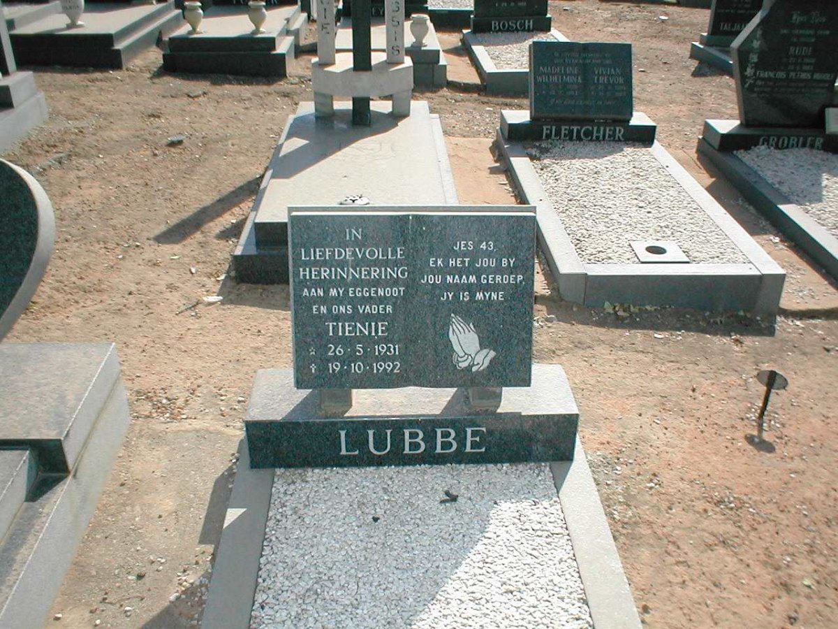 LUBBE Tienie 1931-1992