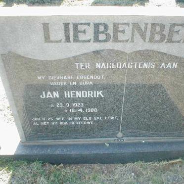 LIEBENBERG Jan Hendrik 1923-1988