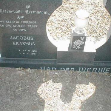 MERWE Jacobus Erasmus, van der 1913-1987