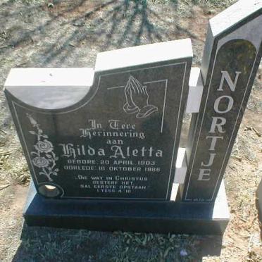 NORTJE Hilda Aletta 1903-1986